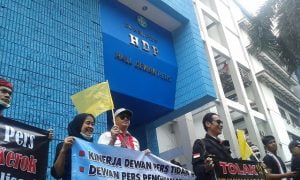 Wartawan Geruduk Dewan Pers Bawa Simbol "Kematian" 3