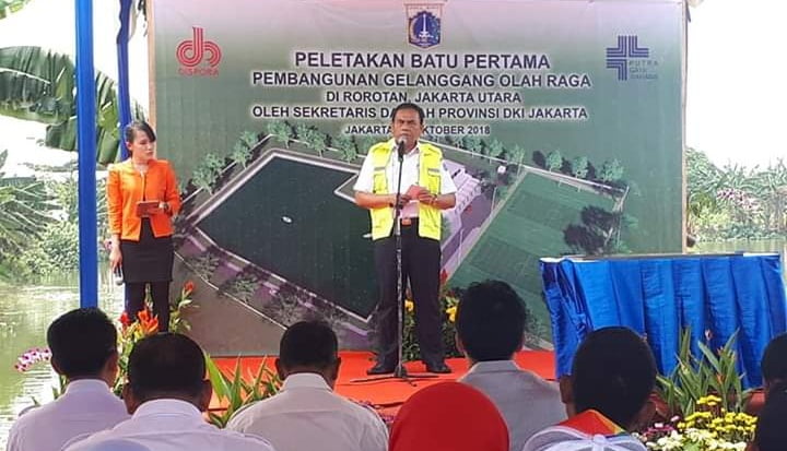 Sekda DKI Letakan Batu Pertama Pembangunan GOR Rorotan 4