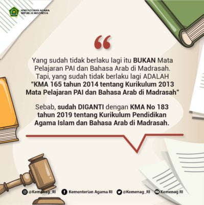 Kemenag : Tahun Pelajaran 2020/2021, Madrasah Gunakan Kurikulum PAI Baru 19