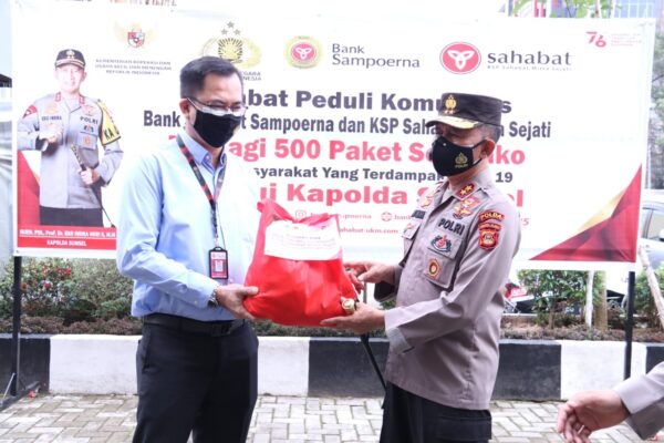 Kapolda Sumsel Terima Bantuan Paket Sembako dari Bank Sahabat Sempurna Palembang 1