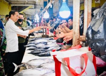 Sukacitanya Para Pedagang Sambut Kedatangan Presiden di Pasar Bahari Berkesan 1