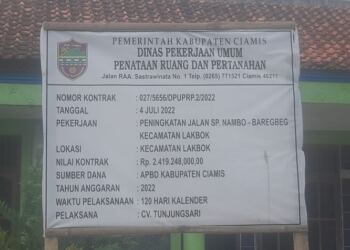 Pembangunan Peningkatan Jalan SP Nambo Baregbeg Kec. Lakbok Kab. Ciamis Di Laksanakan dan Berjalan Lancar 20