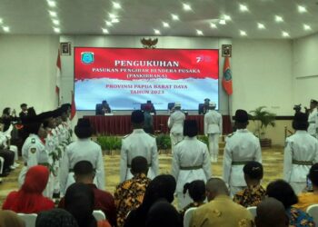 Danyonmarhanlan XIV Menghadiri Upacara Pengukuhan Paskibraka Prov. Papua Barat Daya 18