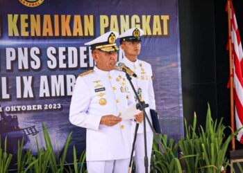 Komandan Lantamal IX Menerima Laporan Korps Kenaikan Pangkat Perwira, Bintara, Tamtama dan PNS Usai Upacara Hari Kesaktian Pancasila 17