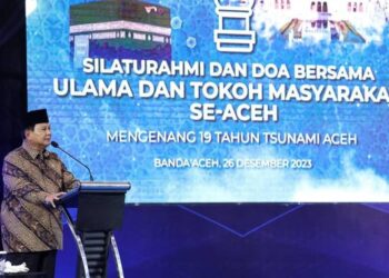 Menhan Prabowo Silaturahmi dan Doa Bersama Ulama dan Tokoh Masyarakat se-Aceh Rabu, 27 Desembe 17