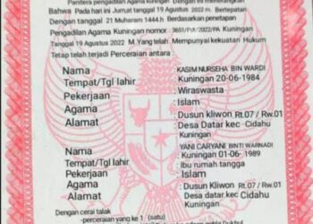 Akta Cerai Palsu Nomor: 6638/AC/2022/PA/Kuningan Buatan Kasim, Warga Cidahu, Kuningan 2 Akta Cerai Palsu Nomor: 6638/AC/2022/PA/Kuningan Buatan Kasim, Warga Cidahu, Kuningan 2