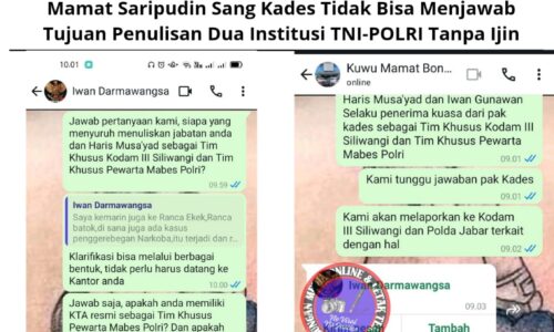 Kontroversi Surat Kuasa Kepala Desa Bongas Wetan: Mamat Saripudin Sang Kades Tidak Bisa Menjawab Tujuan Penulisan Dua Institusi TNI-POLRI Tanpa Ijin 6