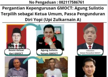 Pergantian Kepengurusan GMOCT: Agung Sulistio Terpilih sebagai Ketua Umum, Pasca Pengunduran Diri Yopi Zulkarnain A 1