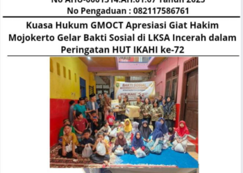 Kuasa Hukum GMOCT Apresiasi Giat Hakim Mojokerto Gelar Bakti Sosial di LKSA Incerah dalam Peringatan HUT IKAHI ke-72 18