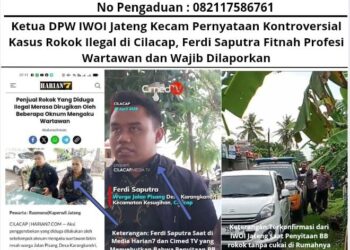 Ketua DPW IWOI Jateng Kecam Pernyataan Kontroversial Kasus Rokok Ilegal di Cilacap, Ferdi Saputra Fitnah Profesi Wartawan dan Wajib Dilaporkan 1