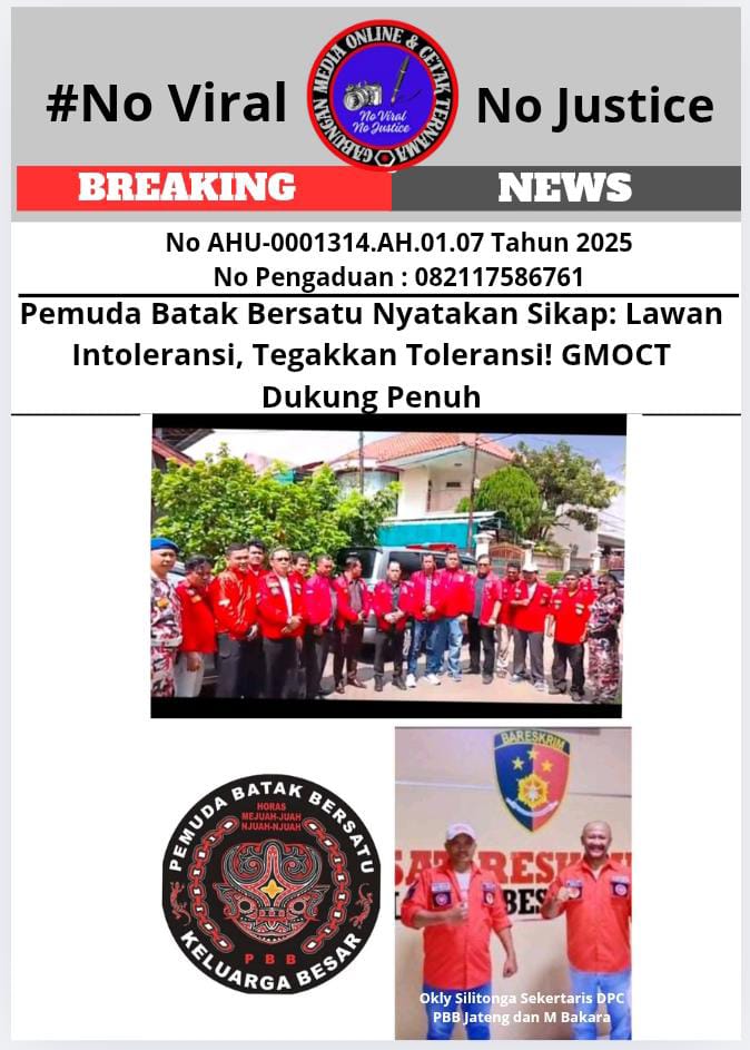 Pemuda Batak Bersatu Nyatakan Sikap: Lawan Intoleransi, Tegakkan Toleransi! GMOCT Dukung Penuh 1 Pemuda Batak Bersatu Nyatakan Sikap: Lawan Intoleransi, Tegakkan Toleransi! GMOCT Dukung Penuh 1