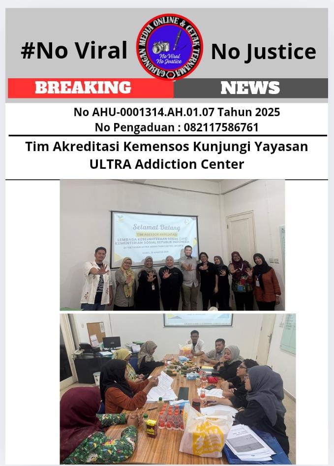Tim Akreditasi Kemensos Kunjungi Yayasan ULTRA Addiction Center 1 Tim Akreditasi Kemensos Kunjungi Yayasan ULTRA Addiction Center 1