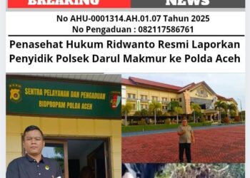 Penasehat Hukum Ridwanto Resmi Laporkan Penyidik Polsek Darul Makmur ke Polda Aceh 21