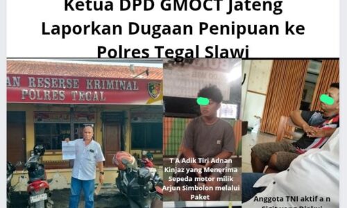 Ketua DPD GMOCT Jateng Laporkan Dugaan Penipuan ke Polres Tegal Slawi 2
