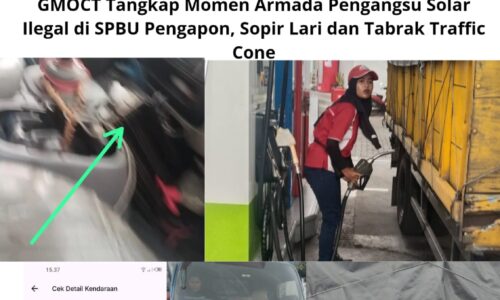 GMOCT Tangkap Momen Armada Pengangsu Solar Ilegal di SPBU Pengapon, Sopir Lari dan Tabrak Traffic Cone 5