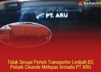 Tidak Sesuai Pertek Transporter Limbah B3, Polsek Cikande Melepas Armada PT ARU 18