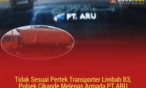 Tidak Sesuai Pertek Transporter Limbah B3, Polsek Cikande Melepas Armada PT ARU 2