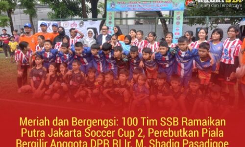Meriah dan Bergengsi: 100 Tim SSB Ramaikan Putra Jakarta Soccer Cup 2, Perebutkan Piala Bergilir Anggota DPR RI Ir. M. Shadiq Pasadigoe 4