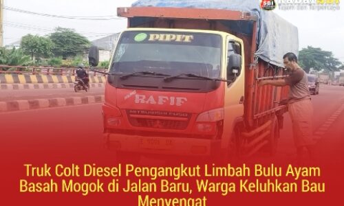 Truk Colt Diesel Pengangkut Limbah Bulu Ayam Basah Mogok di Jalan Baru, Warga Keluhkan Bau Menyengat 5