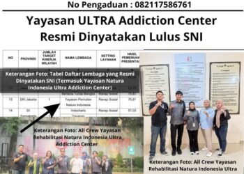Yayasan ULTRA Addiction Center Resmi Dinyatakan Lulus SNI 18