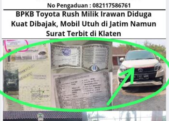 BPKB Toyota Rush Milik Irawan Dibajak, Mobil Utuh di Jatim Namun Surat Terbit di Klaten 19