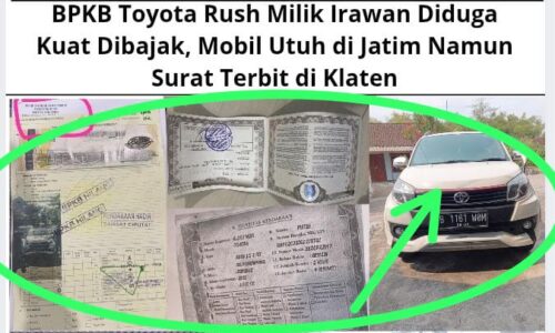 BPKB Toyota Rush Milik Irawan Dibajak, Mobil Utuh di Jatim Namun Surat Terbit di Klaten 4