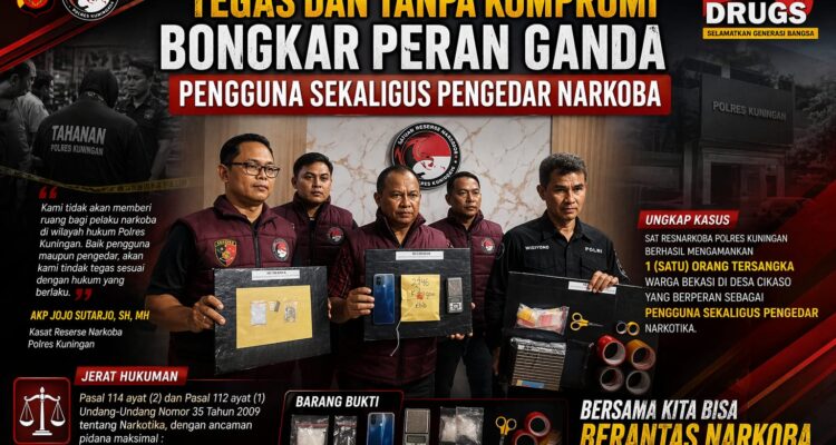 Tegas dan Tanpa Kompromi: Polres Kuningan Bongkar Peran Ganda Pengguna Sekaligus Pengedar Narkoba 1