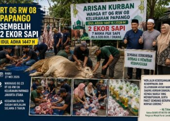 Paket Kurban Rt 06 RW 08 Kelurahan Papanggo Sembelih Dua Ekor Sapi Pada Moment Idul Adha 1447 H 17