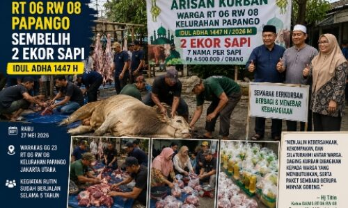 Paket Kurban Rt 06 RW 08 Kelurahan Papanggo Sembelih Dua Ekor Sapi Pada Moment Idul Adha 1447 H 6