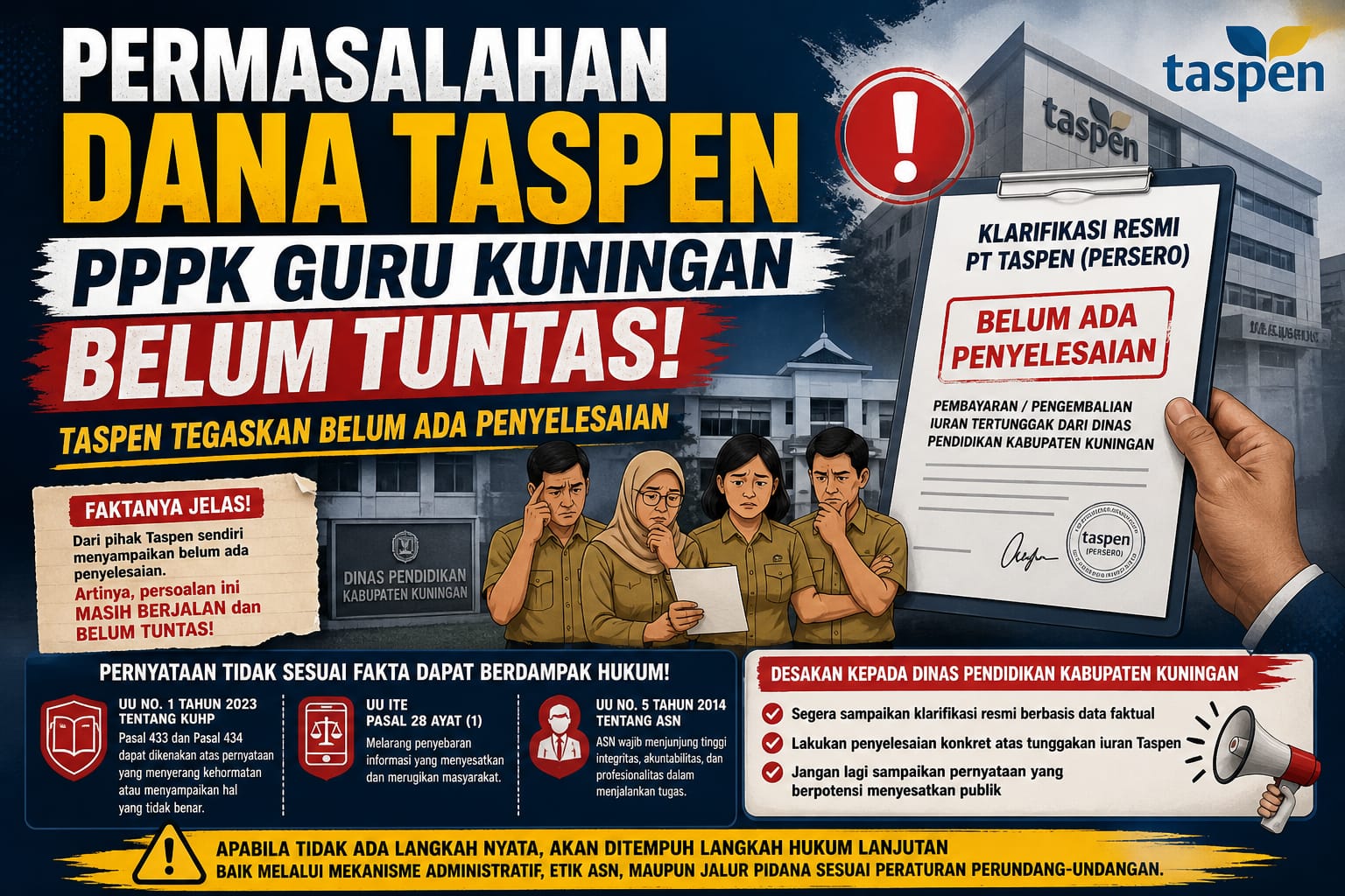 Permasalahan Dana Taspen PPPK Guru Kuningan Belum Tuntas, Taspen Tegaskan Belum Ada Penyelesaian 1 Permasalahan Dana Taspen PPPK Guru Kuningan Belum Tuntas, Taspen Tegaskan Belum Ada Penyelesaian 1