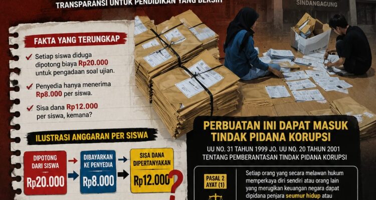 Dugaan Mark Up Pengadaan Soal Ujian PSAT SMPN 2 Sindangagung, Dana BOS Dipertanyakan: Rp20 Ribu per Siswa, Penyedia Hanya Terima Rp8 Ribu 2