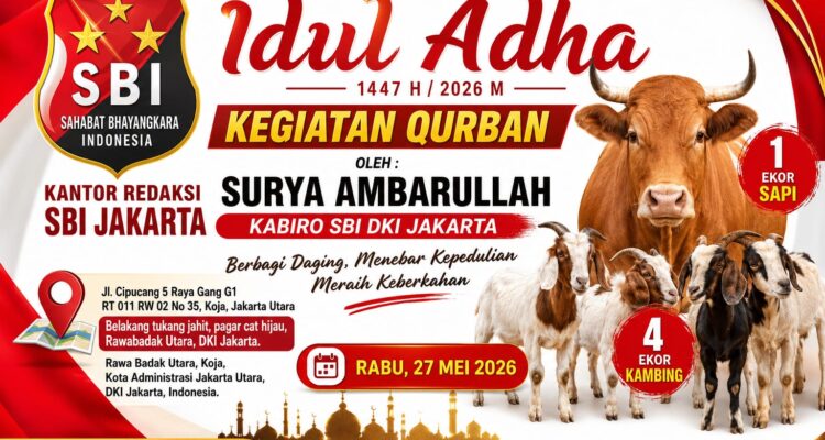 Kabiro SBI DKI Jakarta Surya Ambarullah Laksanakan Qurban 1 Ekor Sapi dan 4 Ekor Kambing di Rawabadak Utara 1