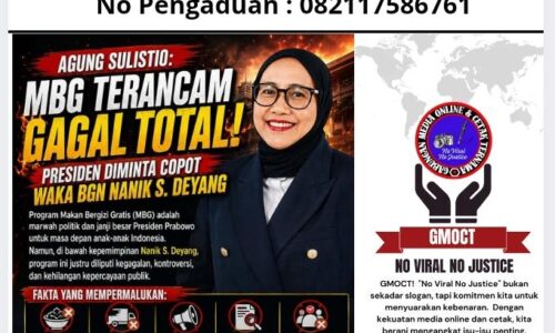 AGUNG SULISTIO: MBG Terancam Gagal Total, Presiden Diminta Copot Waka BGN Nanik S. Deyang 10