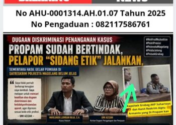 Dugaan Diskriminasi Penanganan Kasus di Polsek Grabag: Propam Sudah Bertindak Pelapor "Sidang Etik" Jalankan, Sementara Hasil Gelar Perkara di Satreskrim Polresta Magelang Belum Jelas 20