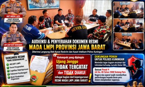 Kasat Reskrim dan Kasat Intelkam Polres Kuningan Terima Dokumen Resmi MADA LMPI Jabar, di Tengah Aksi Massa yang Mengatasnamakan LMPI Oleh Ujang Jenggo Cs 6