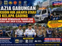 Razia Gabungan Sudinhub Jakut di Kelapa Gading, Puluhan Kendaraan Parkir Liar Diderek dan Jukir Ilegal Diamankan 12