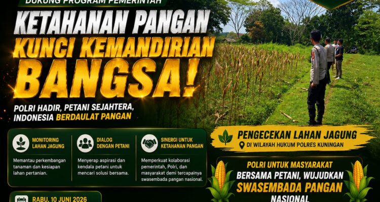 Kapolres Kuningan Tinjau Lahan Jagung, Bersama Kasat Narkoba Tegaskan Dukungan Polri untuk Swasembada Pangan Nasional 1