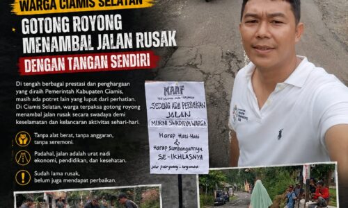 Di Balik Segudang Prestasi Pemda, Warga Ciamis Selatan Terpaksa Gotong Royong Menambal Jalan Rusak dengan Tangan Sendiri 10