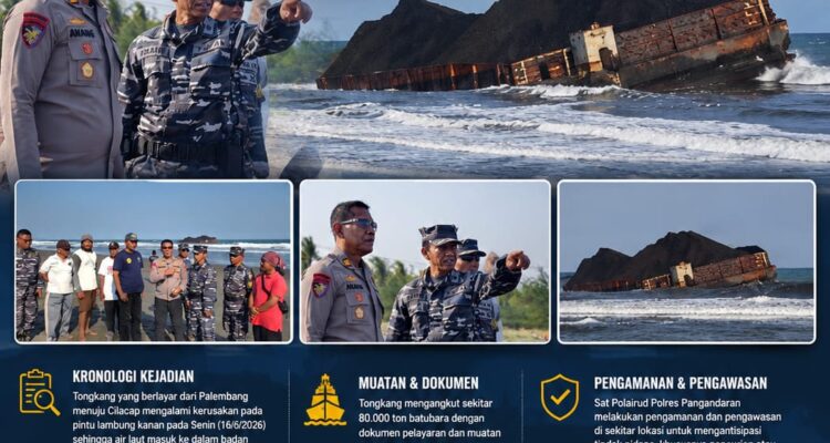 Tongkang Bermuatan 80.000 Ton Batubara Didamparkan di Pantai Sukaresik, Langkah Darurat Cegah Pencemaran Laut dan Risiko Tenggelam 1