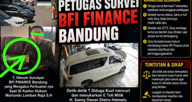 Berniat Urus Pembiayaan, Kartu E-TOLL Pemilik Mobil Diduga Diambil Petugas Survei BFI Finance Bandung 1