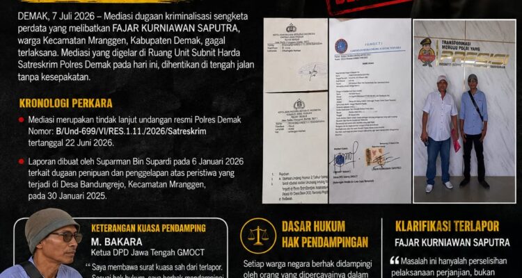 Mediasi di Polres Demak Batal: Kuasa Pendamping Dilarang Berbicara, Penyidik Bungkam 3