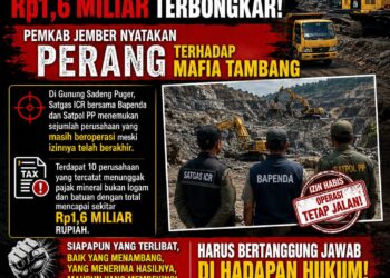 Pelaku Tambang Ilegal dan Tunggakan Pajak Rp1,6 Miliar Terbongkar, Pemkab Jember Nyatakan Perang terhadap Mafia Tambang 16