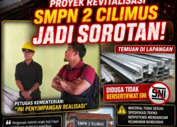 Diduga Gunakan Baja Ringan Tak Sesuai Spesifikasi, Proyek Revitalisasi SMPN 2 Cilimus Jadi Sorotan 21