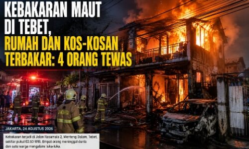 Kebakaran Maut di Tebet, Rumah dan Kos-kosan Terbakar: 4 Orang Tewas 6