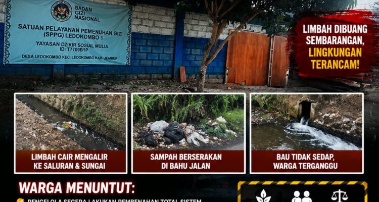Diduga Cemari Lingkungan, Operasional Dapur SPPG Ledokombo 1 Disorot Warga: Desakan Audit Menyeluruh dan Penegakan Aturan Menguat 1