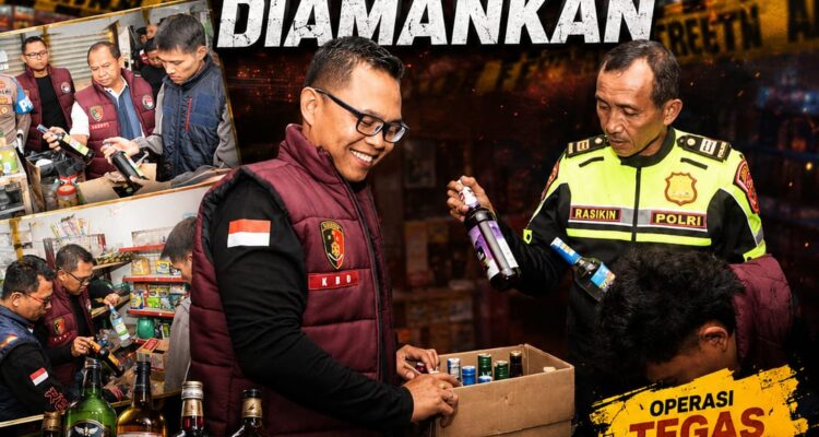Polres Kuningan Gelar Razia Miras, 62 Botol Berbagai Merek Diamankan 1