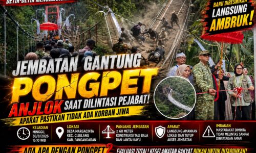 JEMBATAN BARU DIRESMIKAN LANGSUNG ANJLOK SAAT DILINTASI PEJABAT, ADA APA DENGAN PONGPET? APARAT PASTIKAN TAK ADA KORBAN JIWA 10