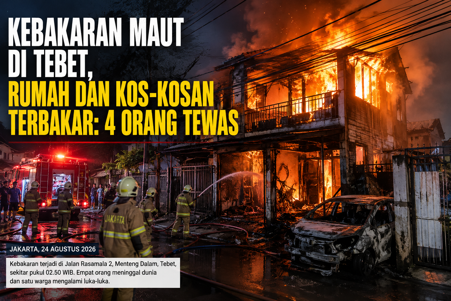 Kebakaran Maut di Tebet, Rumah dan Kos-kosan Terbakar: 4 Orang Tewas 1 Kebakaran Maut di Tebet, Rumah dan Kos-kosan Terbakar: 4 Orang Tewas 1