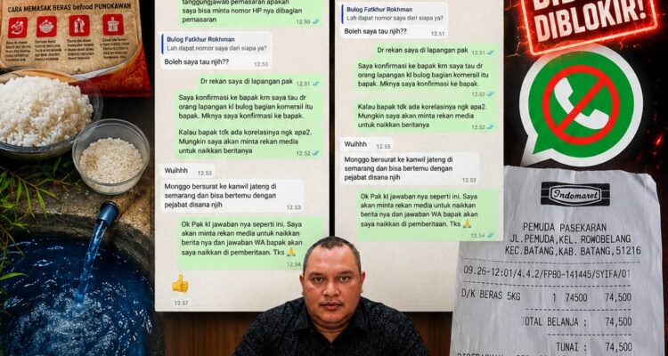 BUKAN DIBERI JAWABAN, NOMOR KONTAK JUSTRU DIDUGA DIBLOKIR: AGUNG SULISTIO DESAK EVALUASI PEGAWAI PERUM BULOG WILAYAH TEGAL, FATHUR ROHMAN 1