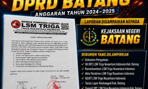 Dugaan Tunjangan Perumahan dan Transportasi DPRD Batang Dilaporkan ke Kejaksaan, TRINUSA Desak Kepastian Penanganan 9